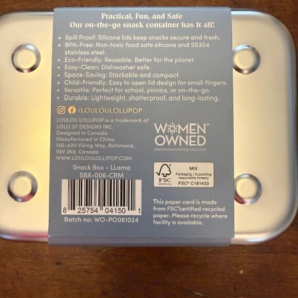 NWT Loulou Lollipop Set of 2 Stainless Steel Snack Box Bunny and Llama - Picture 4 of 5